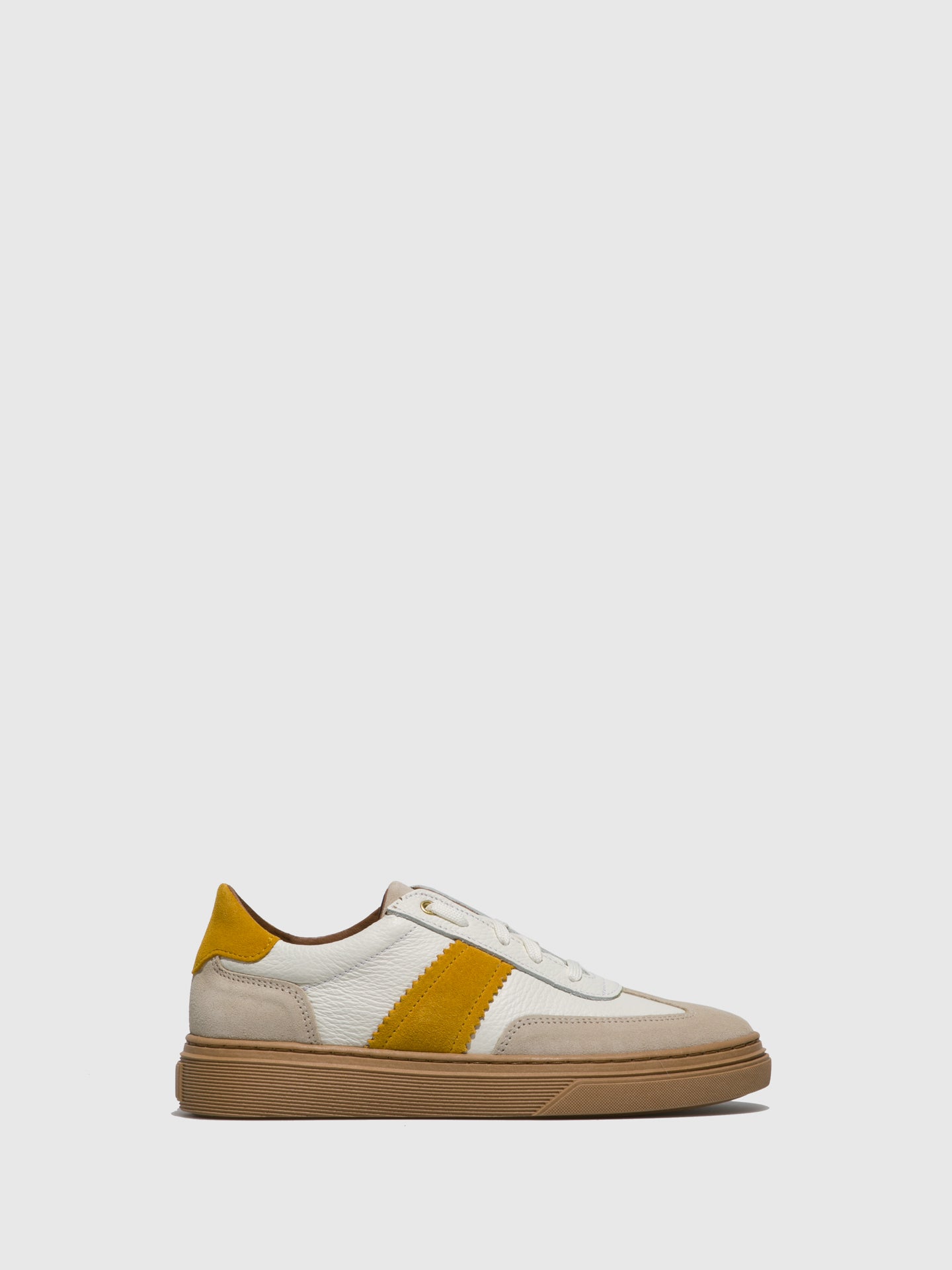 Fungi Yellow White Lace-up Trainers